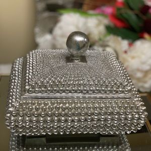 Studded silver decorative box
